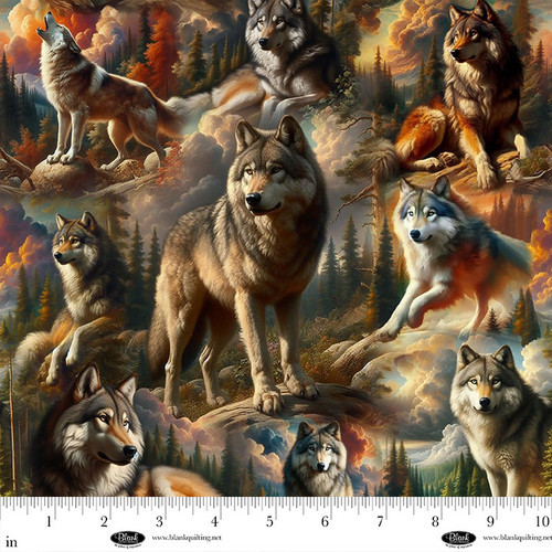 Blank Quilting - Wilderness Song Digital 4181-90 Gray Wolves | SOLD BY THE HALF-YARD